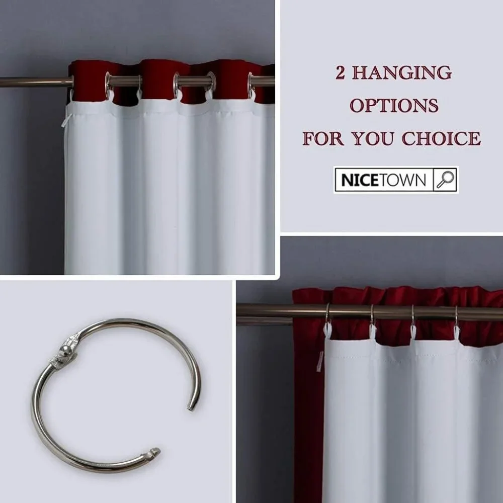 Nicetown Blackout Curtain Liners Tabs Set of 2 Panels White 50x80